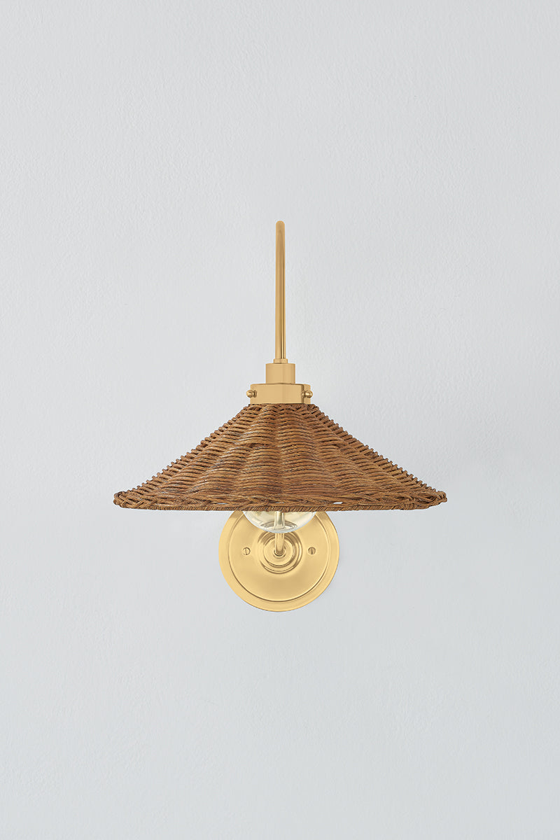 Hudson Valley Kensington Wall Sconce in Aged Brass, room setting 1