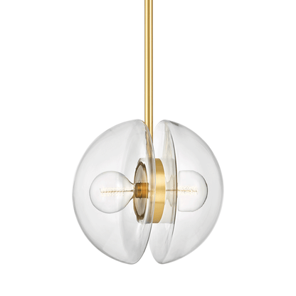 Hudson Valley Kert 17" 2-Light Pendant Aged Brass
