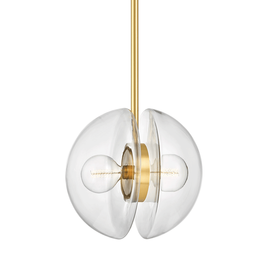 Hudson Valley Kert 17" 2-Light Pendant Aged Brass