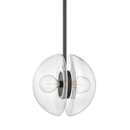 Hudson Valley Kert 17" 2-Light Pendant Black Brass