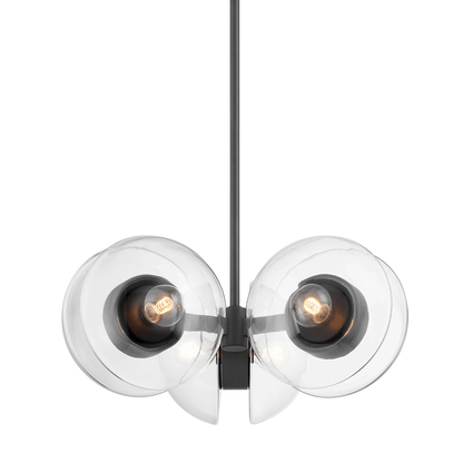 Hudson Valley Kert 27" 6-Light Chandelier Black Brass
