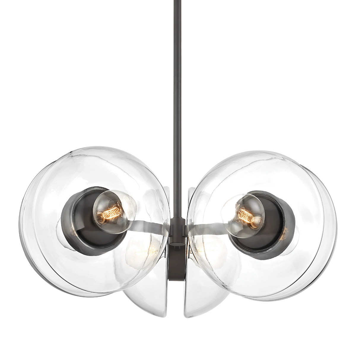 Hudson Valley Kert 38.75" 6-Light Chandelier Black Brass