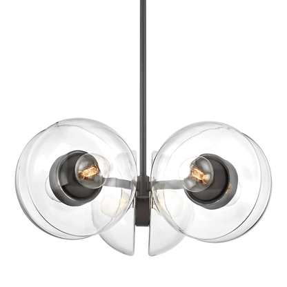 Hudson Valley Kert 38.75" 6-Light Chandelier Black Brass