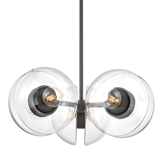 Hudson Valley Kert 38.75" 6-Light Chandelier Black Brass