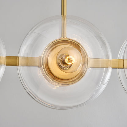 Hudson Valley Kert 8-Light Linear Chandelier in Aged Brass, alternate view 1