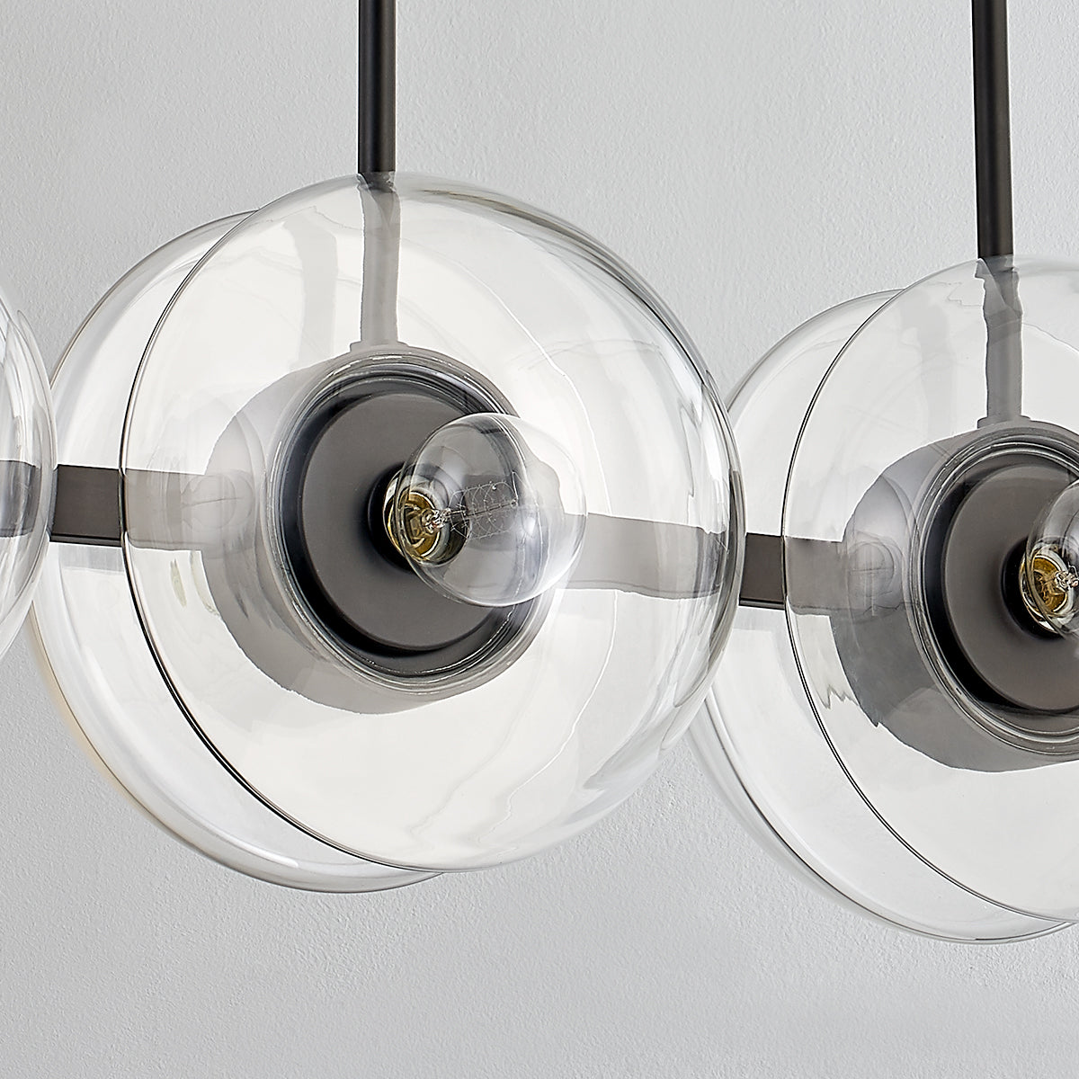 Hudson Valley Kert 8-Light Linear Chandelier in Black Brass, alternate view 1
