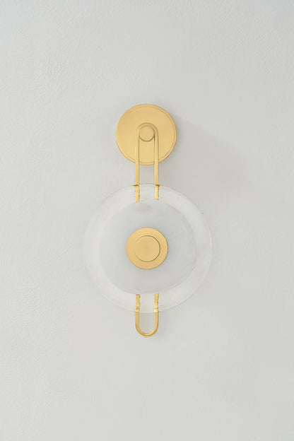 Hudson Valley Keuka Park Wall Sconce in Aged Brass, room setting 1