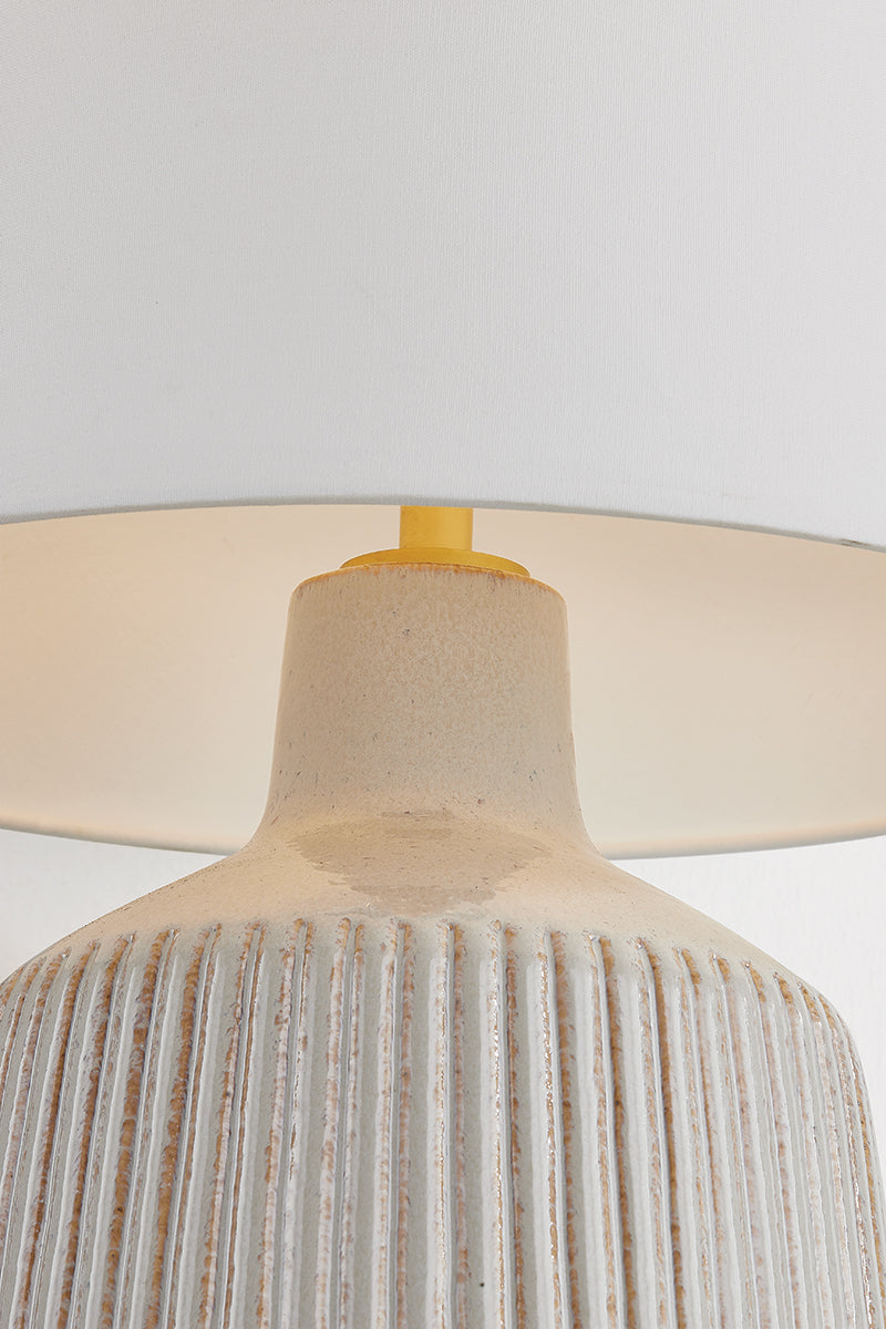 Hudson Valley King Table Lamp in Aged Brass / Ceramic Cocoon, room setting 2
