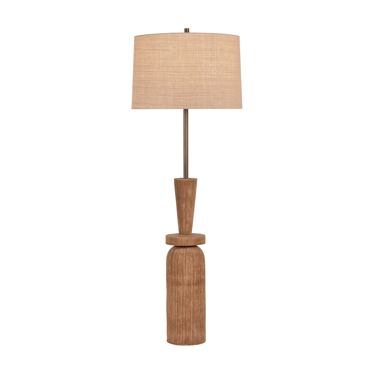 Hudson Valley Kinloch Floor Lamp Bronze Leaf / Ceramic Ash Brown