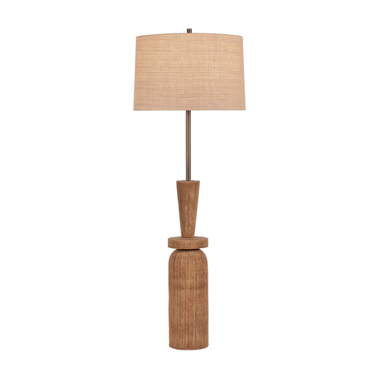 Hudson Valley Kinloch Floor Lamp Bronze Leaf / Ceramic Ash Brown