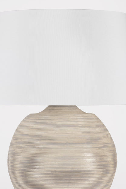 Hudson Valley Kitchawan Table Lamp Aged Brass/Ceramic Artisan Cream detail view 1