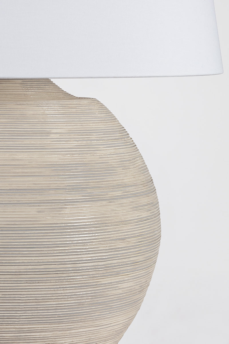Hudson Valley Kitchawan Table Lamp Aged Brass/Ceramic Artisan Cream detail view 2