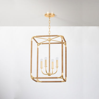 Hudson Valley Laurenceston 4-Light Lantern Gold Leaf detail view 1