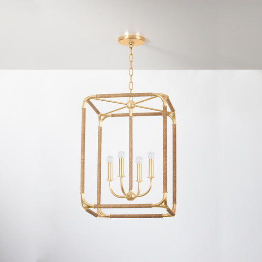 Hudson Valley Laurenceston 4-Light Lantern Gold Leaf detail view 1