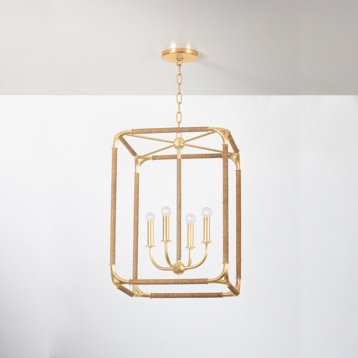 Hudson Valley Laurenceston 4-Light Lantern Gold Leaf detail view 2