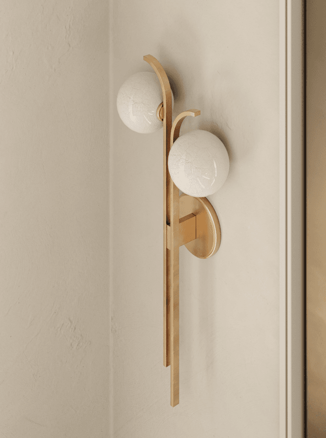 Hudson Valley Laval Wall Sconce, 2-Light, Aged Brass, Nuage Etched Inside Shade, 25.25"H (8425-AGB ACJXV)