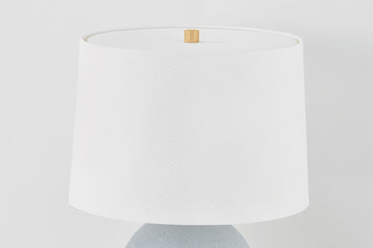 Hudson Valley Leeston 22.75" Tall Table Lamp in Aged Brass, room setting 1