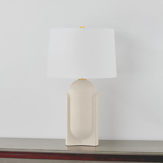 Hudson Valley Leeston 27" Tall Table Lamp in Aged Brass, alternate view 1