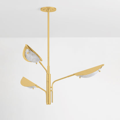 Hudson Valley Levin 3-Light Chandelier Aged Brass detail view 1