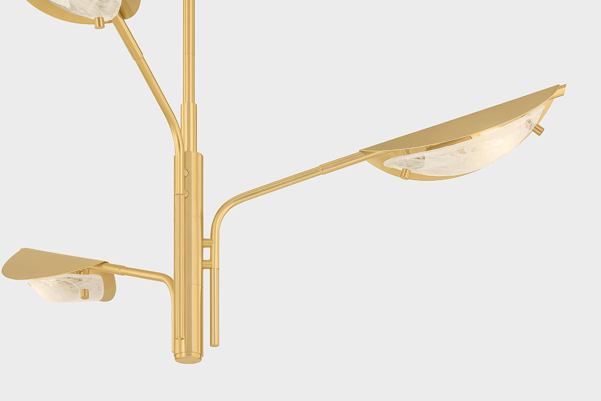 Hudson Valley Levin 3-Light Chandelier Aged Brass detail view 5