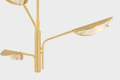 Hudson Valley Levin 3-Light Chandelier Aged Brass detail view 5