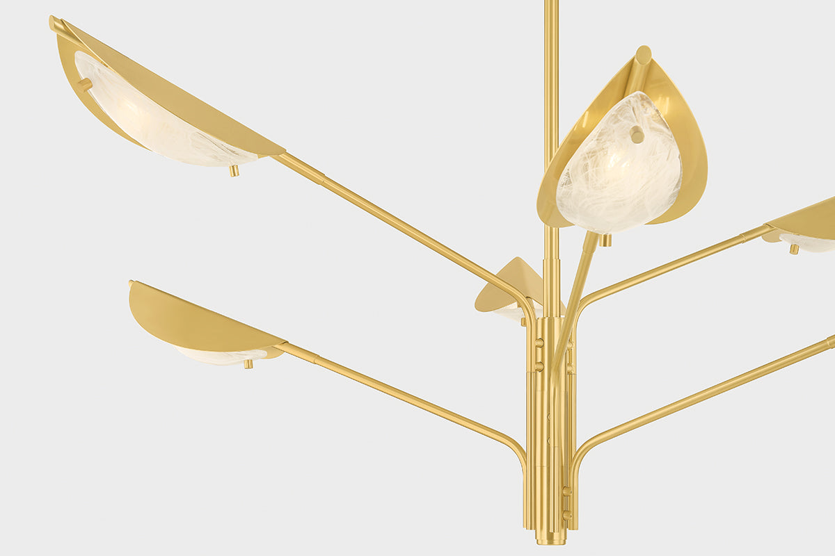 Hudson Valley Levin 6-Light Chandelier in Aged Brass, room setting 3