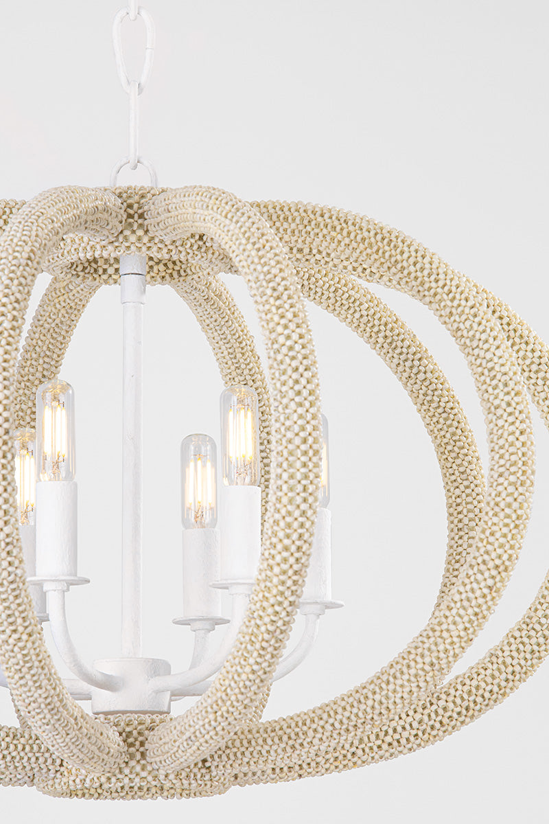 Hudson Valley Lewiston 3-Light Chandelier in White Plaster, room setting 2