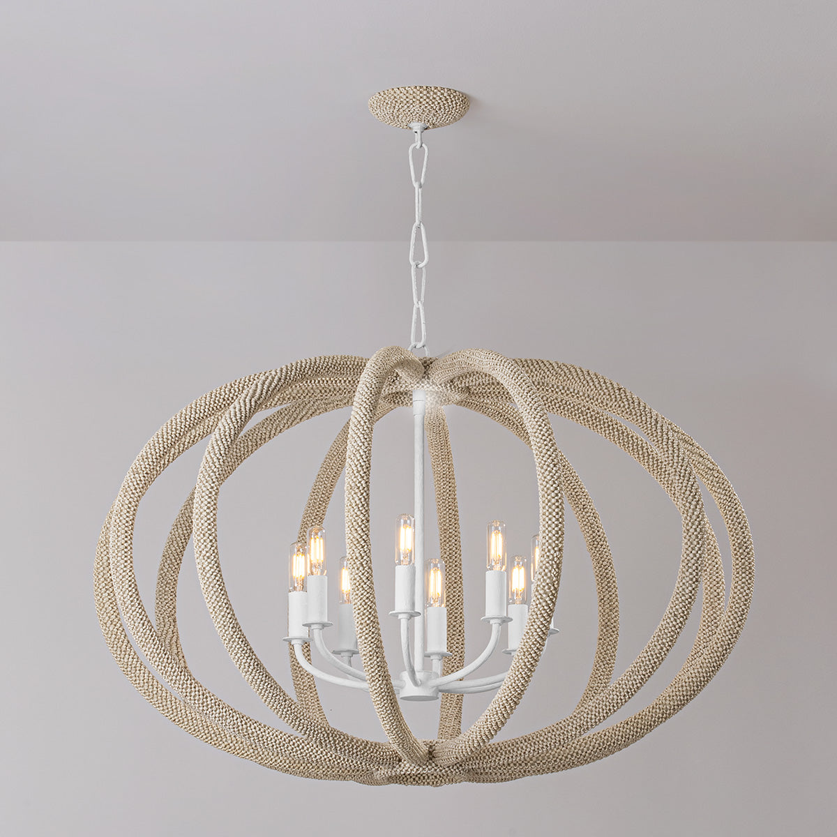 Hudson Valley Lewiston 6-Light Chandelier in White Plaster, alternate view 1