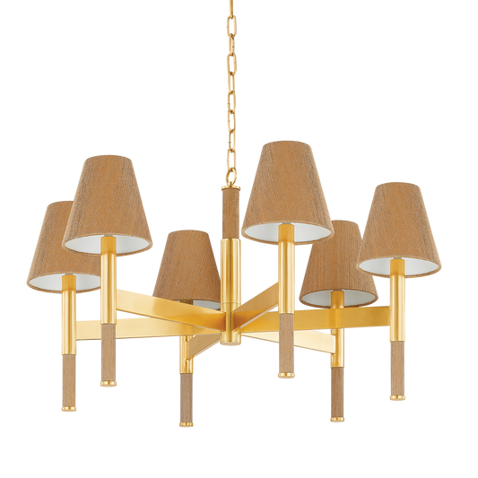 Hudson Valley Lindenwood 6-Light Chandelier Aged Brass