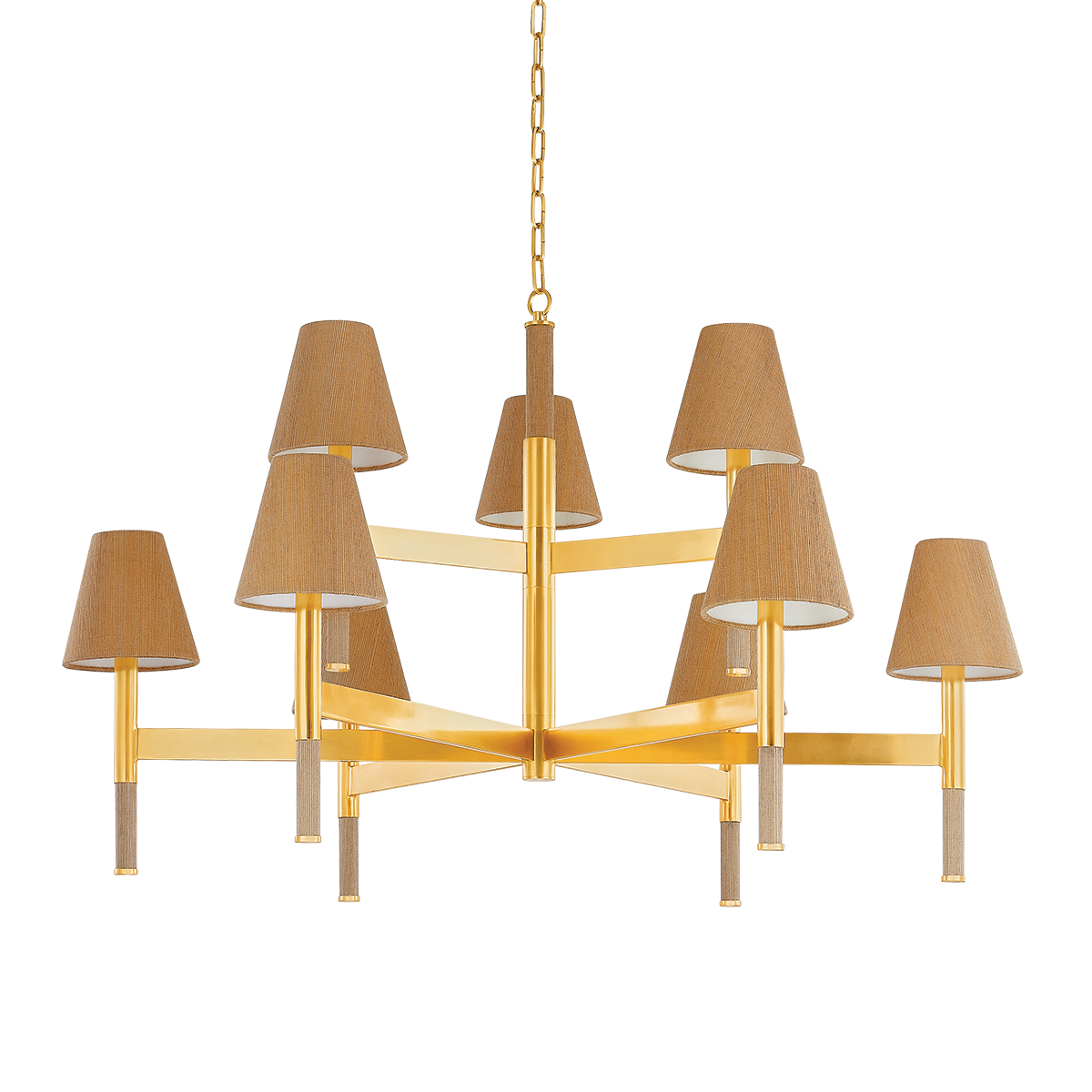 Hudson Valley Lindenwood 9-Light Chandelier Aged Brass