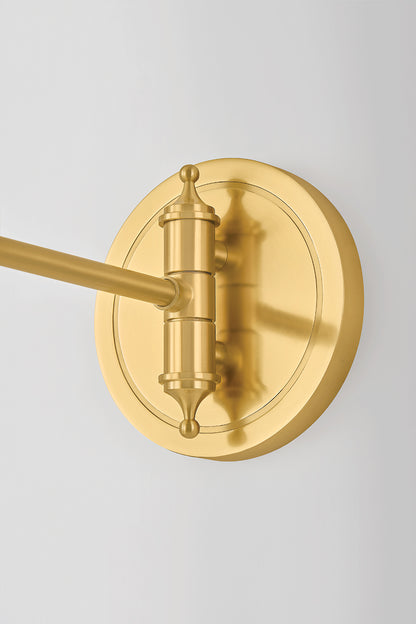 Hudson Valley Lithgow Wall Sconce Aged Brass detail view 5