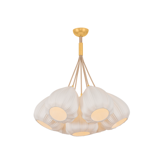 Hudson Valley Livonia 28" 7-Light Chandelier Vintage Gold Leaf