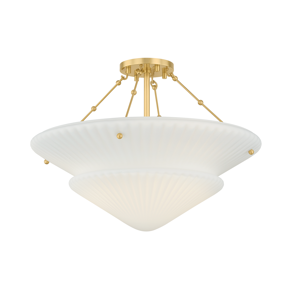Hudson Valley Loburn 3-Light Semi-Flush Mount Aged Brass