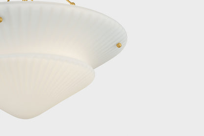 Hudson Valley Loburn 3-Light Semi-Flush Mount Aged Brass detail view 4