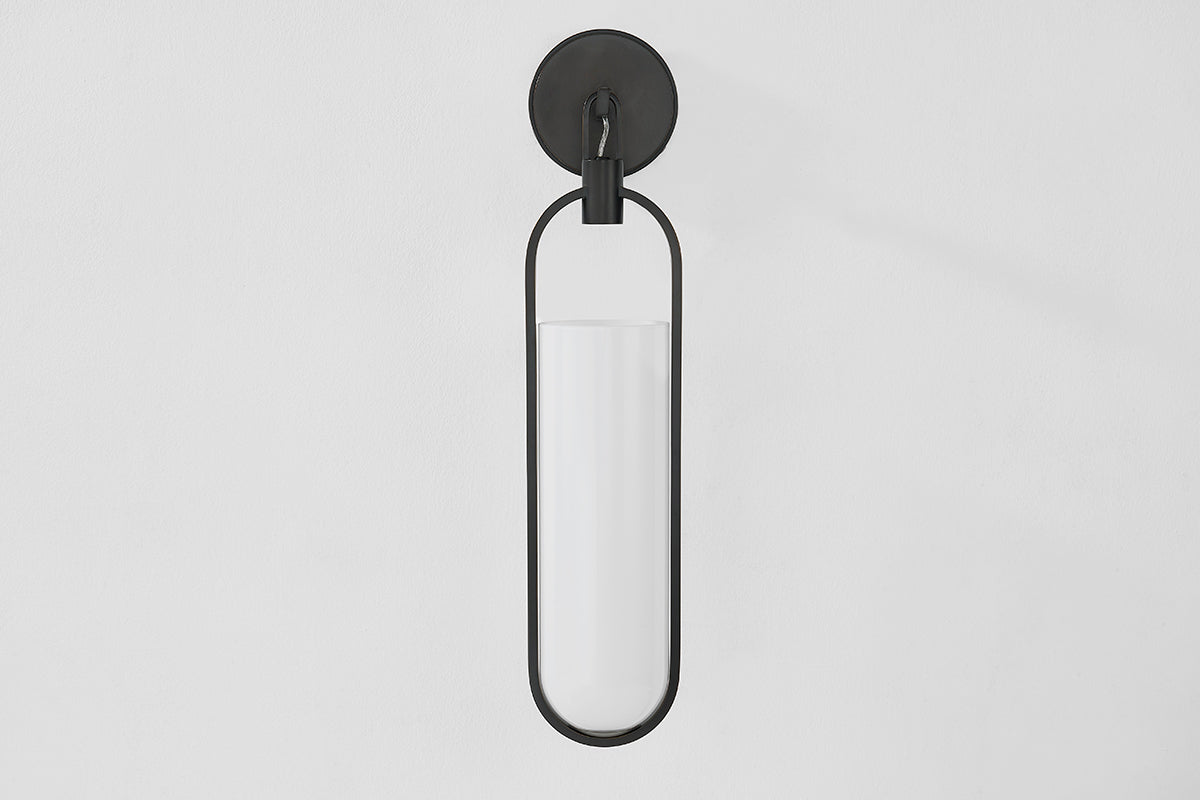 Hudson Valley Lorimer Wall Sconce in Aged Brass, room setting 1