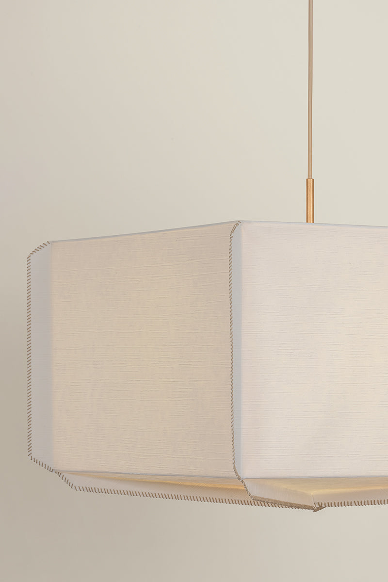Hudson Valley Louise 3-Light Pendant in Patina Gold Leaf, room setting 1