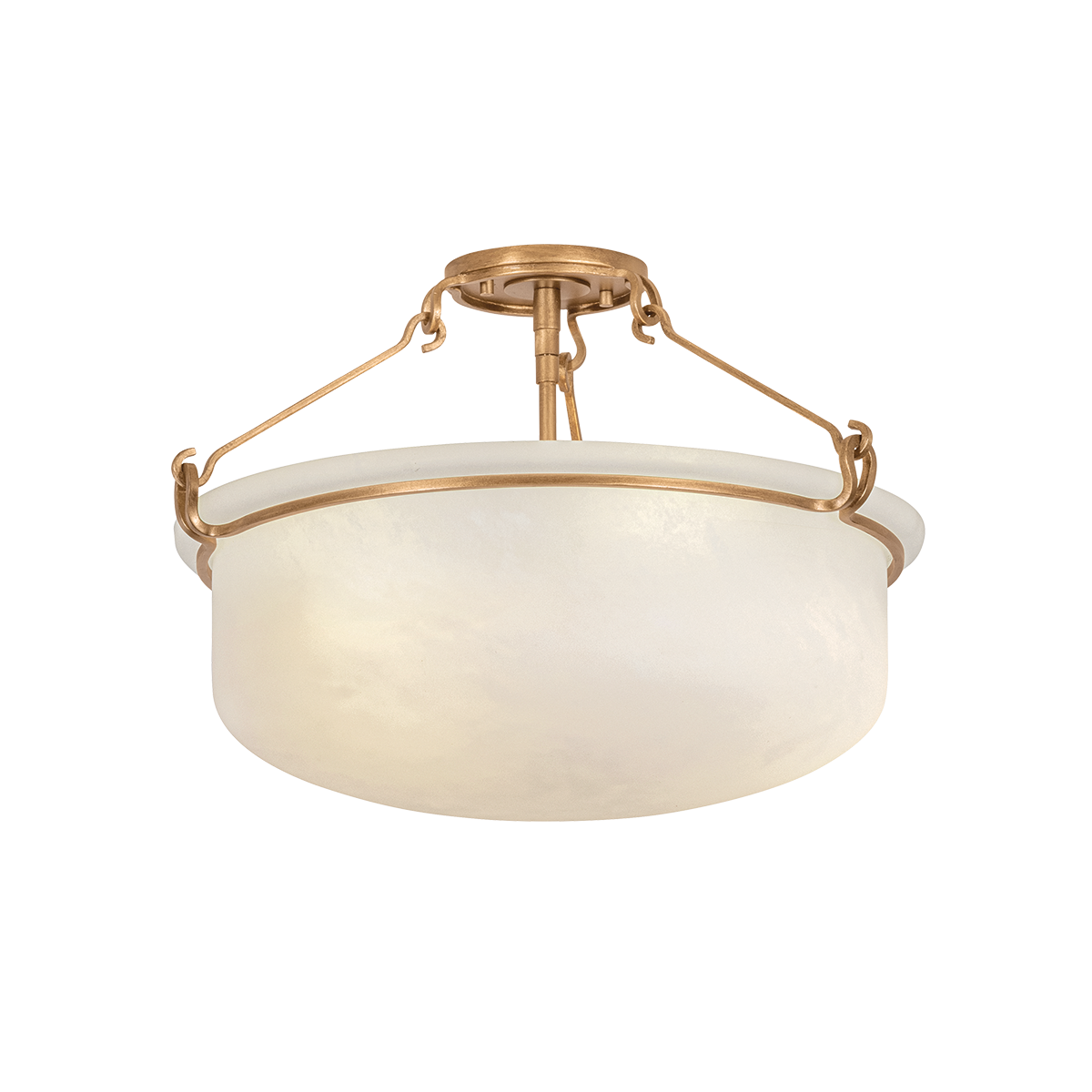 Hudson Valley Lowerre 3-Light Semi-Flush Mount Patina Gold Leaf