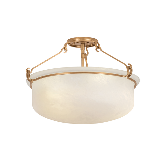 Hudson Valley Lowerre 3-Light Semi-Flush Mount Patina Gold Leaf