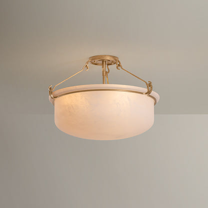 Hudson Valley Lowerre 3-Light Semi-Flush Mount in Patina Gold Leaf, alternate view 1