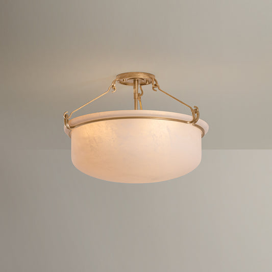 Hudson Valley Lowerre 3-Light Semi-Flush Mount in Patina Gold Leaf, alternate view 1