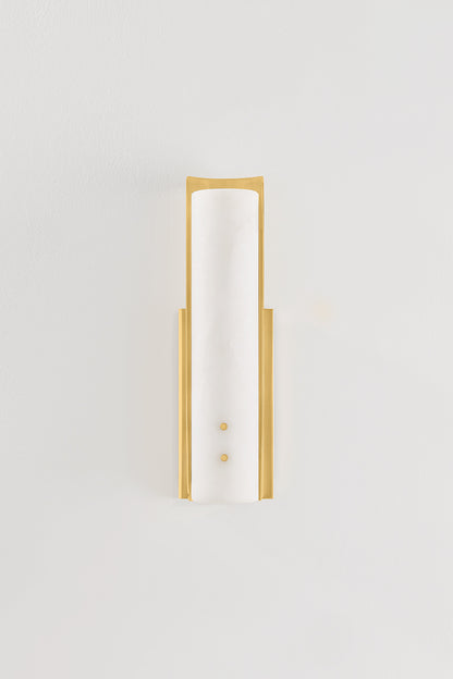 Hudson Valley Lucio 14.5" Tall Wall Sconce in Aged Brass, room setting 1