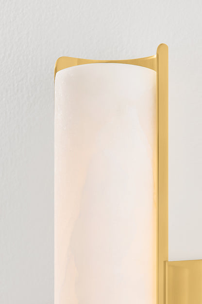 Hudson Valley Lucio 14.5" Tall Wall Sconce in Aged Brass, room setting 2
