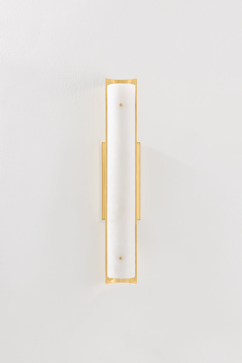 Hudson Valley Lucio 22.5" Tall Wall Sconce in Aged Brass, room setting 1