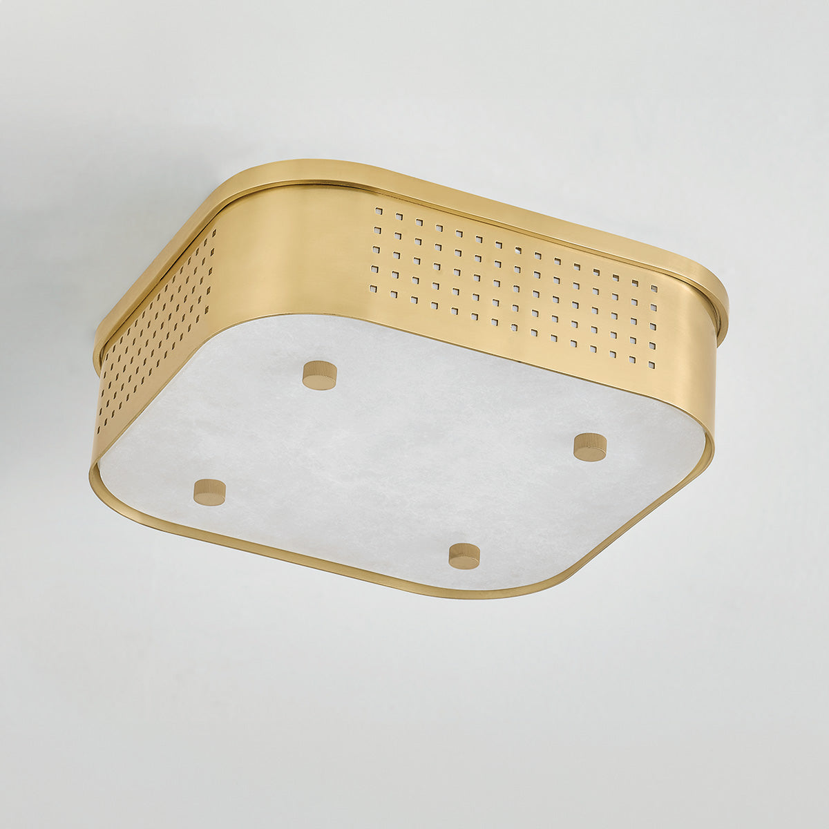 Hudson Valley Madison Square Flush Mount in Aged Brass, alternate view 1