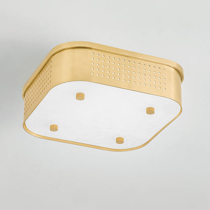 Hudson Valley Madison Square Flush Mount in Aged Brass, alternate view 2