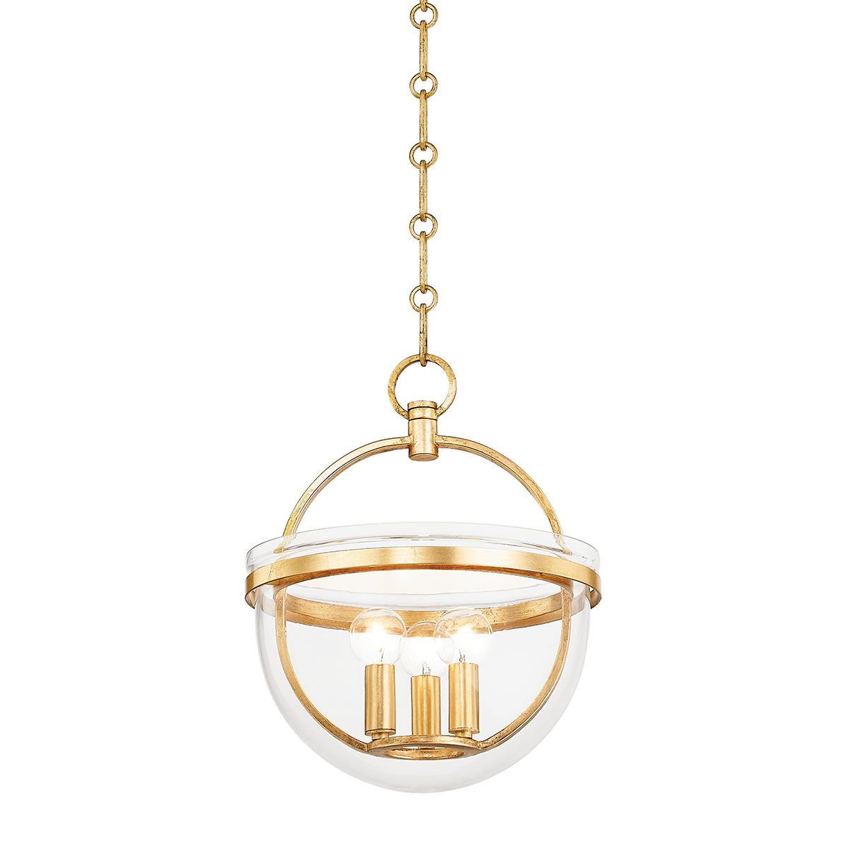 Hudson Valley Malloy 3-Light Lantern Vintage Gold Leaf