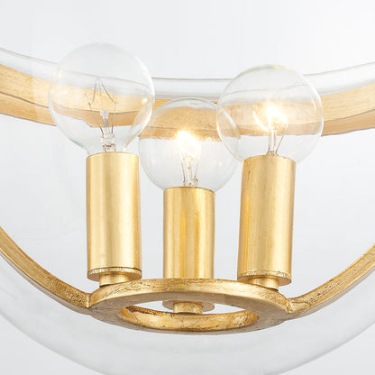 Hudson Valley Malloy 3-Light Lantern in Vintage Gold Leaf, alternate view 1
