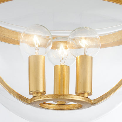 Hudson Valley Malloy 3-Light Lantern in Vintage Gold Leaf, alternate view 3