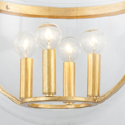 Hudson Valley Malloy 4-Light Lantern in Vintage Gold Leaf, alternate view 4