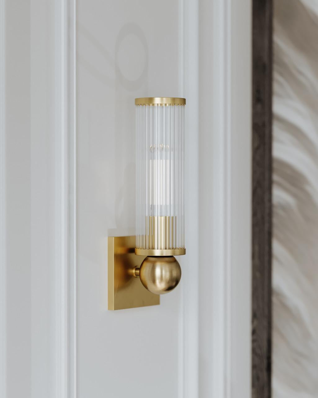 Hudson Valley Malone Wall Sconce Aged Brass 13.4"H x 4.5"W